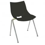 SILLA SHELL TAPIZADA EN NEGRO