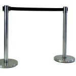 POSTE ACERO Y CINTA RETRACTIL NEGRA