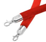 CORDÓN ROJO DE TERCIOPELO EXTREMO PLATA