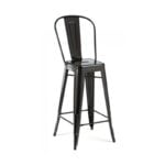 TABURETE INDUSTRIAL RESPALDO NEGRO