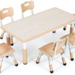 conjunto infantil 1 mesa y 6 sillas melocotón