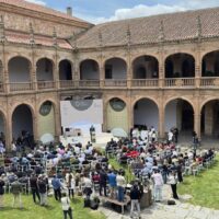 Silla Peach y Carla Arena en colegio Arzobispo Fonseca, salamanca I Cumbre Internacional Gastronómica.2